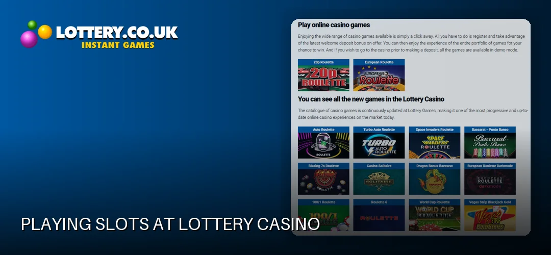 Lottery casino promotional banner