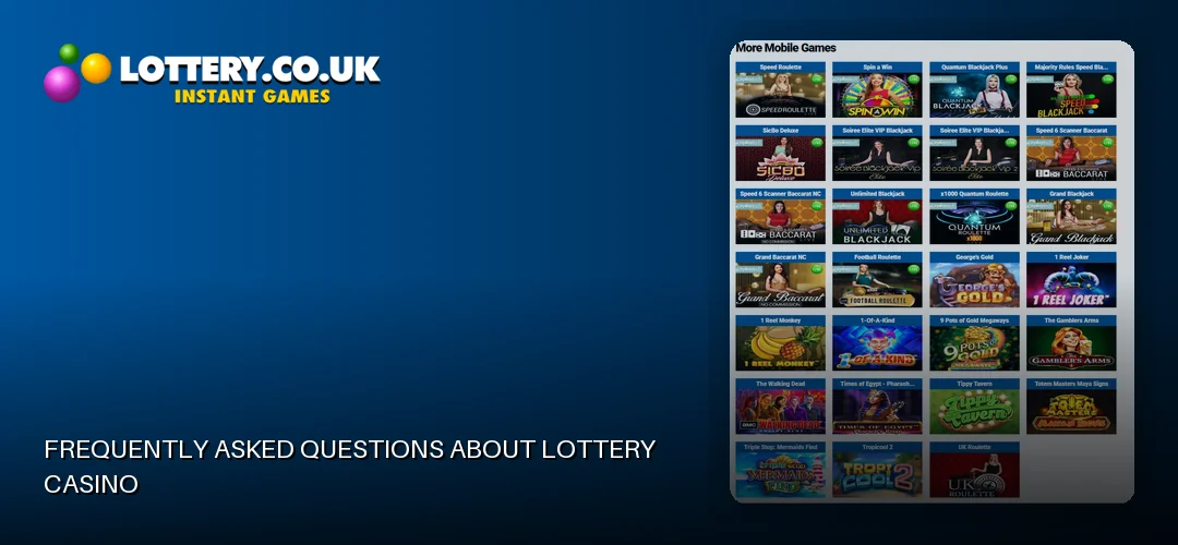 Lottery casino promotional banner