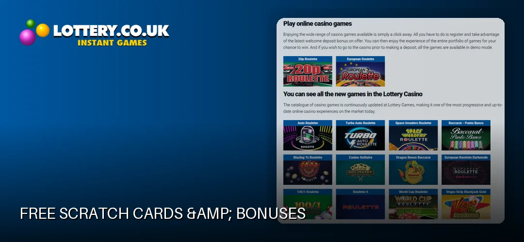 Lottery casino promotional banner